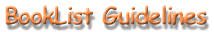 BookList Guidelines